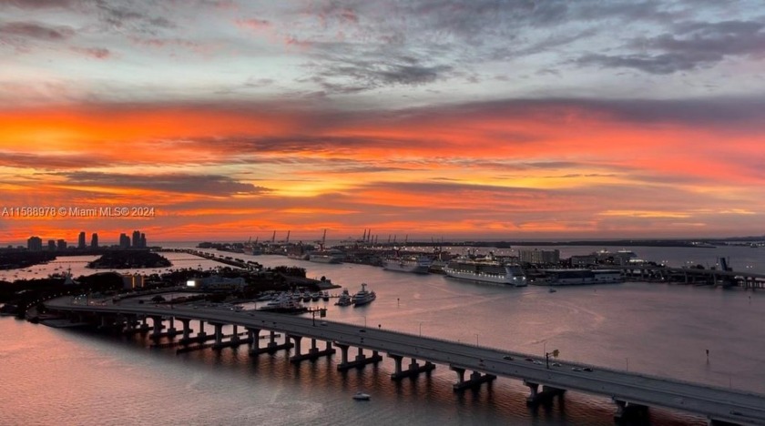 Water and city views of downtown and Venetian Island from - Beach Condo for sale in Miami, Florida on Beachhouse.com