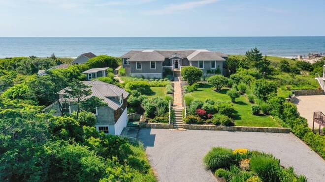 Boasting endless waterviews, sunny pool, and a rare guest - Beach Home for sale in Quogue, New York on Beachhouse.com
