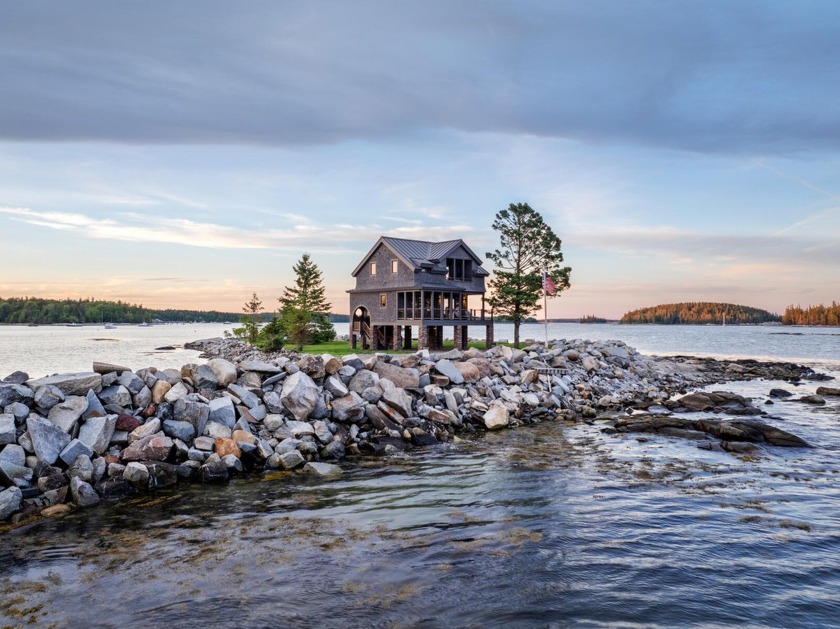 Resting high on its stone-clad piers, stands this uniquely - Beach Home for sale in Saint George, Maine on Beachhouse.com