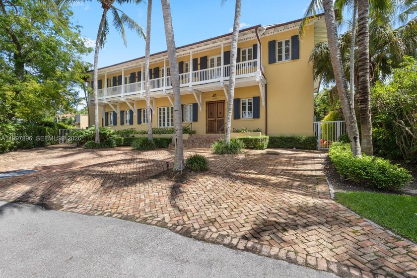 Timeless colonial-style residence, also known as Villa Rosa, set - Beach Home for sale in Key Biscayne, Florida on Beachhouse.com