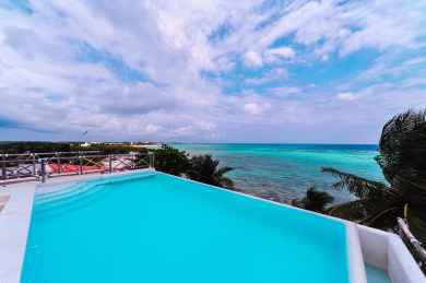 Rooftop pool! The perfect place to enjoy a tranquil, Tropical - Beach Vacation Rentals in Akumal, ROO on Beachhouse.com